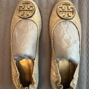 Tory Burch Reva flats - Gold shimmer snakeskin